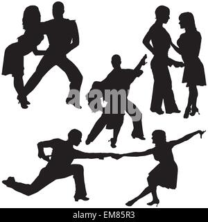 Latino Dance Silhouetten Stock Vektor