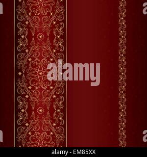 Rot gold Vintage nahtlose Blumenmuster Stock Vektor
