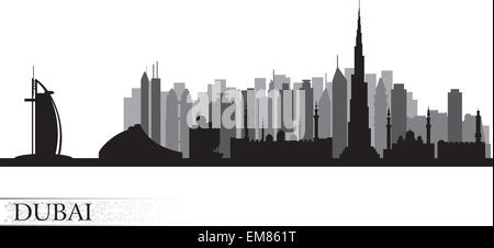 Dubai Stadt Skyline silhouette Stock Vektor