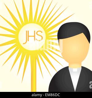 Priester und Allerheiligsten Sakrament Stock Vektor