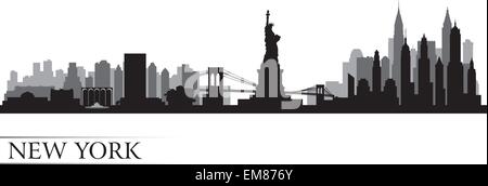 New York City Skyline detaillierte silhouette Stock Vektor
