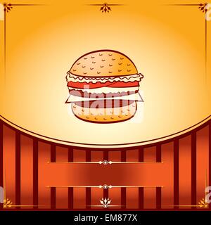 Heißen Hamburger. Vektor-Grafik Illustration mit Platz für text Stock Vektor