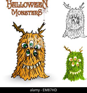 Halloween Monster unheimliche Kreatur Abbildung EPS10 Datei Stock Vektor