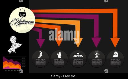 Halloween Feier Spuk Infografiken Vorlagendesign EPS10 Stock Vektor