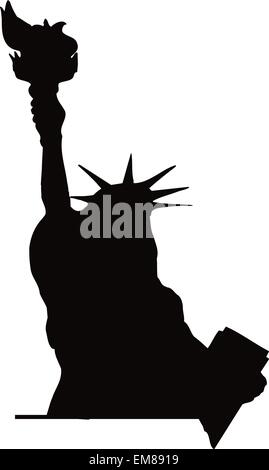 Freiheitsstatue Liberty Vector Silhouette Stock Vektor