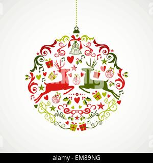 Vintage Weihnachten Elemente Christbaumkugel Design EPS10-Datei. Stock Vektor
