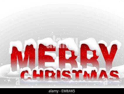Verschneite Frohe Weihnachten Stock Vektor