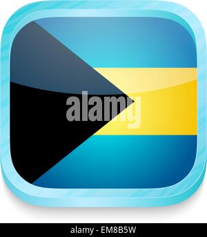 Smartphone-Taste mit Bahamas Flagge Stock Vektor