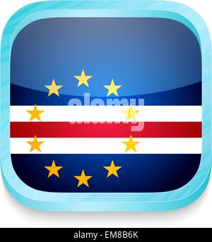 Smartphone-Taste mit Kap Verde Flagge Stock Vektor