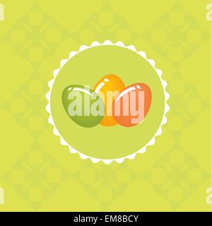 Osterkarte mit hand gezeichnete Eiern Stock Vektor