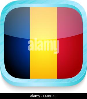 Smartphone-Taste mit Rumänien-Flagge Stock Vektor