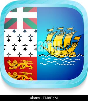 Smartphone-Taste mit Saint-Pierre und Miquelon Flagge Stock Vektor