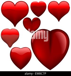 Glas Herzen Stock Vektor