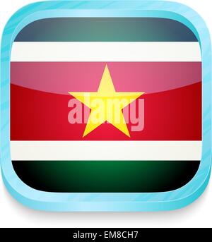 Smartphone-Taste mit Suriname Flagge Stock Vektor