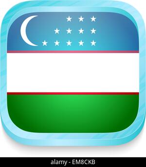 Smartphone-Knopf mit Usbekistan Fahne Stock Vektor