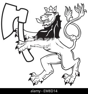 Löwe mit Axt Stock Vektor