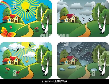 Wetter-Landschaften Stock Vektor
