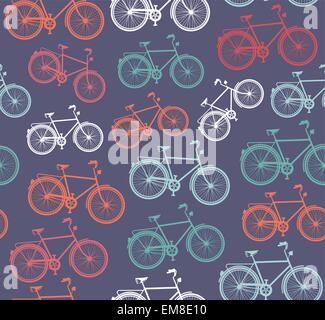 Retro-Hipster Fahrrad Musterdesign. Stock Vektor