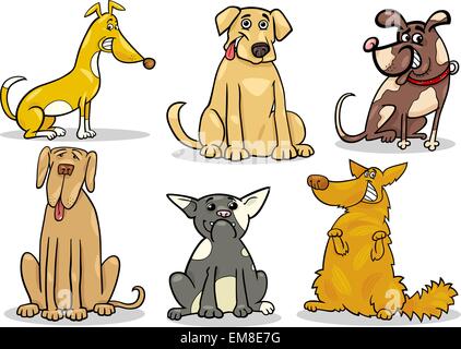 süße Hunde gesetzt Cartoon illustration Stock Vektor