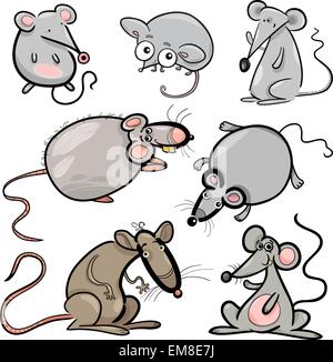 Mäuse und Ratten setzen Cartoon illustration Stock Vektor