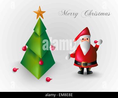 Merry Christmas Tree und Santa Claus EPS10 Datei. Stock Vektor