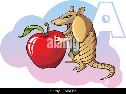 Kinder-Alphabet: Buchstabe A Stock Vektor