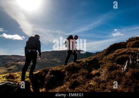 Wanderer in der Nähe von Maghera, Ardara, County Donegal, Irland Stockfoto