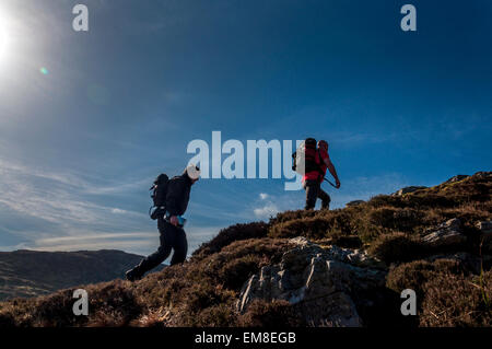 Wanderer in der Nähe von Maghera, Ardara, County Donegal, Irland Stockfoto