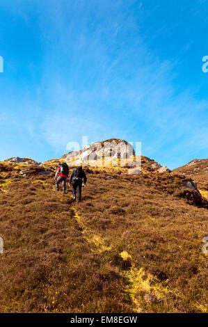 Wanderer in der Nähe von Maghera, Ardara, County Donegal, Irland Stockfoto