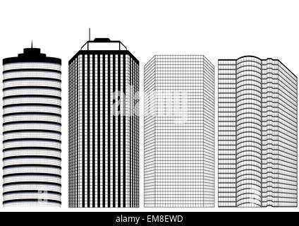 Silhouetten der Wolkenkratzer Stock Vektor