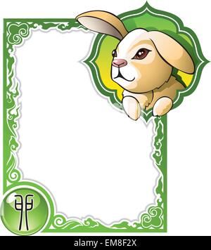 Chinesisches Horoskop-Frame-Serie: Kaninchen Stock Vektor