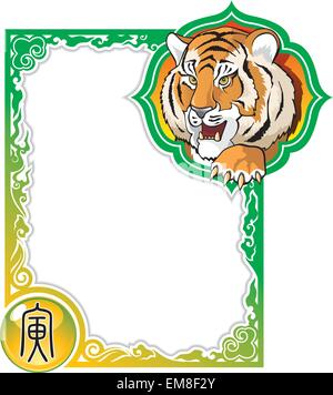 Chinesisches Horoskop-Frame-Serie: Tiger Stock Vektor