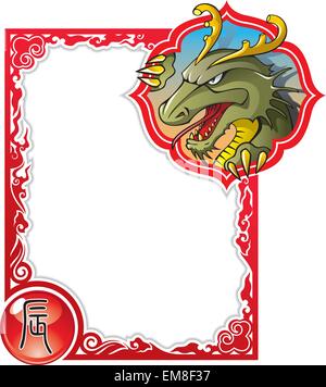 Chinesisches Horoskop-Frame-Serie: Dragon Stock Vektor