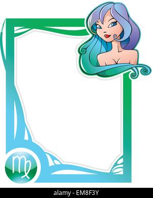 Tierkreis-Frame-Serie: Jungfrau Stock Vektor