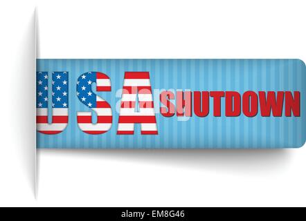 Regierung Shutdown USA geschlossen Banner. Stock Vektor