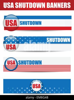 Regierung Shutdown USA geschlossen Banner. Stock Vektor