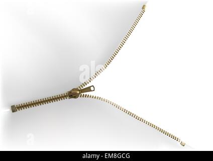 Goldener Reißverschluss Stock Vektor