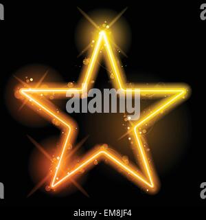 Leuchtende Neon Gelb Orange Star Stock Vektor