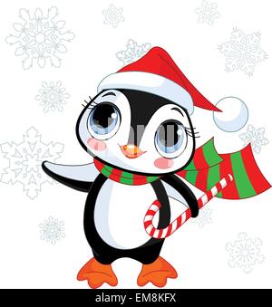 Süße Weihnachts-Pinguin Stock Vektor