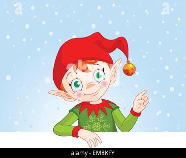 Weihnachtself laden & Karte Stock Vektor