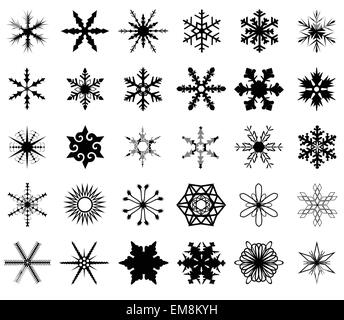 Vereinzelte Schneeflocken Stock Vektor