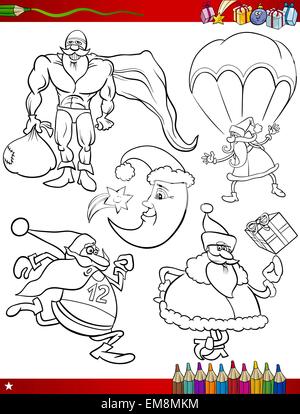 Cartoon Malvorlagen Weihnachtsthemen Stock Vektor