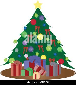 Weihnachtsbaum mit Geschenken Stock Vektor