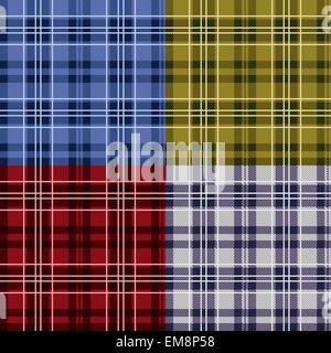 Vier nahtlose karierte Tartan-Muster Stock Vektor