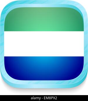 Smartphone-Taste mit Sierra Leone-Flagge Stock Vektor