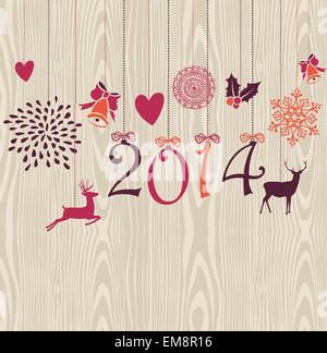 Frohe Weihnachten hängenden Elemente-frohes neues Jahr-Vektor-Datei. Stock Vektor