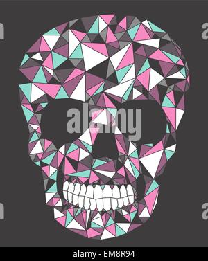 Totenkopf mit geometrischem Muster. Stock Vektor