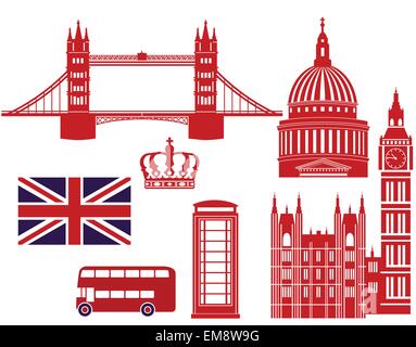 Londoner Sehenswürdigkeiten Stock Vektor