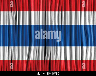 Thailand Fahne Welle Stoff Textilhintergrund Stock Vektor