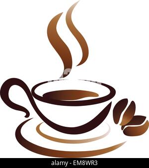 Skizze der Kaffeetasse, stilisierte Vektor icon Stock Vektor